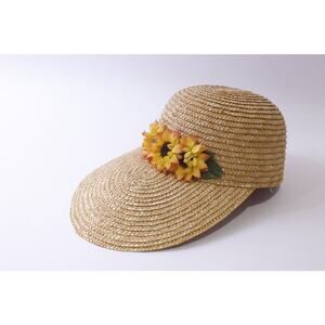 Wicker Hat with Sunflowers, Beach, Sun Visor Hat, Summer, Eye-catching